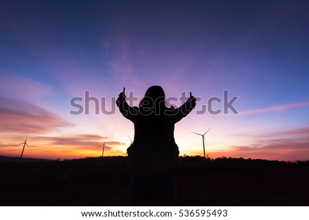 Similar – Image, Stock Photo Living wind power plant