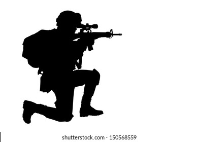 Set Vector Silhouettes Soldiers Stock Vector (Royalty Free) 1499902871 ...