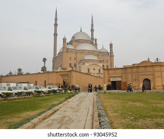 Silhouette Visitors At Muhamed Ali Mosque In Saladin Citadel, Egypt