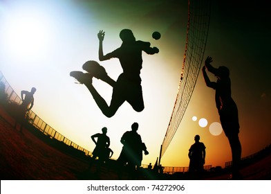 silhouette Volleyball player