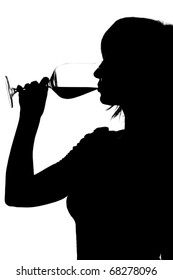 Silhouette Woman Drinking Wine Images Stock Photos Vectors Shutterstock