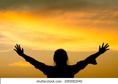 8,550 Woman open arms silhouette Images, Stock Photos & Vectors ...