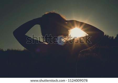 Similar – Image, Stock Photo Ray of Light Human being