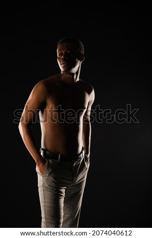 Similar – Image, Stock Photo African guy athlete in fashion glasses