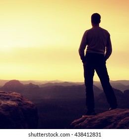 Silhouette Young Confident Powerful Man Standing Stock Photo (Edit Now ...