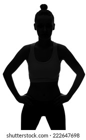 Silhouette Of Young With Hands On Hips