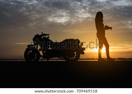 Similar – Image, Stock Photo motorbike on the beach