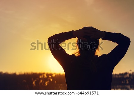 Similar – Image, Stock Photo Ray of Light Human being