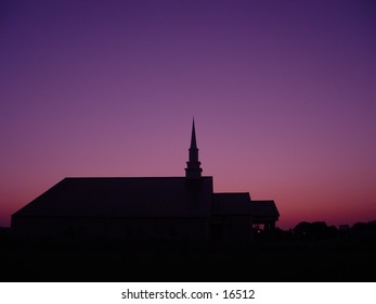 Silhouetted church