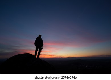 Man Shadow Walking Mountain Stock Photo 1284365098 | Shutterstock