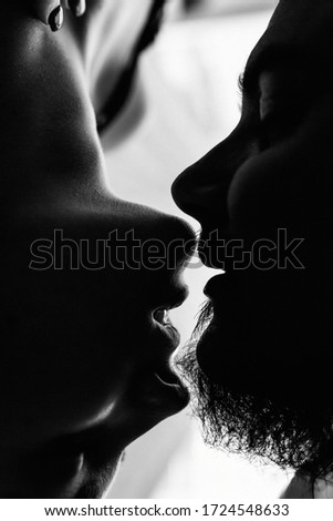 Similar – Image, Stock Photo Kiss. Joy Face Human being