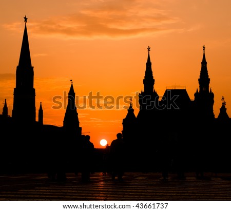silhouettes of the Moscow on Red Square