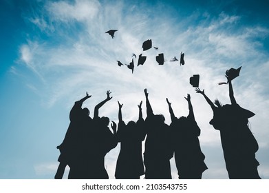 Silhouettes Students Celebration Education Graduation Student Stock ...