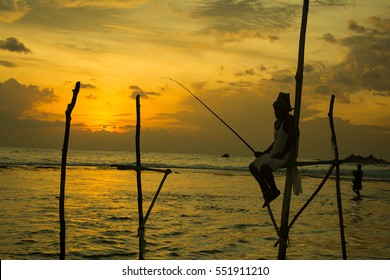 Sri Lankas Stilt Fisherman Fishing On Stock Photo 292370597 | Shutterstock