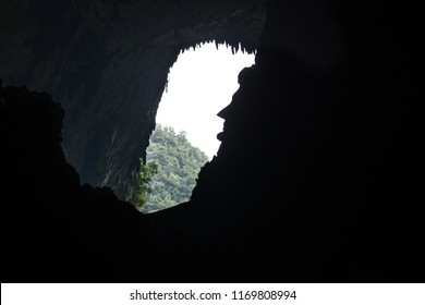 Silhoutte Formation Of Abraham Lincoln Side Face Profile At Deer Cave, Mulu National Park, Sarawak