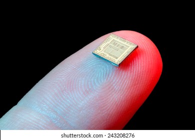 Silicon Micro Chip On Human Finger's Tip