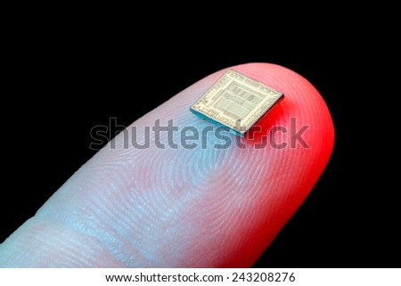 Silicon micro chip on human finger's tip