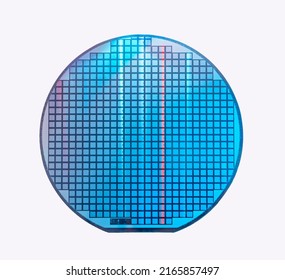 Silicon Wafer Disk Isolated On White Background