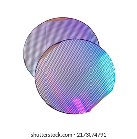 Silicon Wafer Disk Isolated On White Background