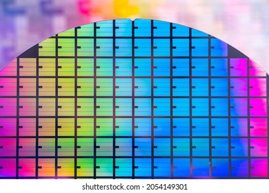 Silicon Wafer Microchips Used Electronics Fabrication Stock Photo ...