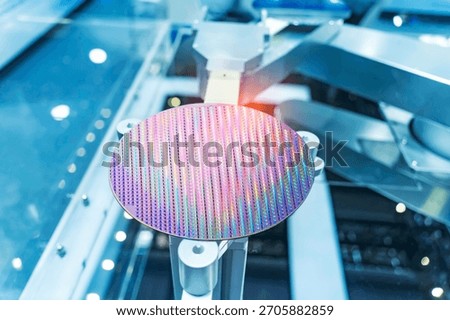 Silicon Wafers and Microcircuits with Automatic system control application on automate robot arm