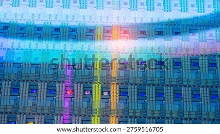 Silicon Wafers and Microcircuits of semiconductor material,used in electronics for the fabrication of integrated circuits
