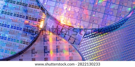 Silicon Wafers and Microcircuits of semiconductor material,used in electronics for the fabrication of integrated circuits 