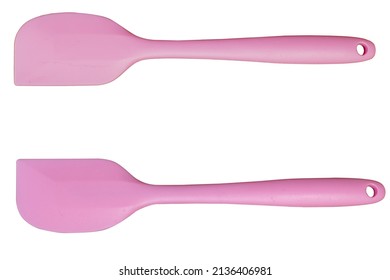 Silicone Pink Baking Spatula Kitchen Isolated