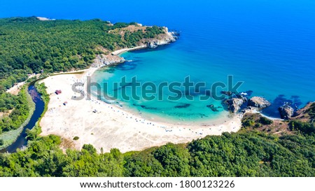 Silistar, Bulgaria. Amazing turquoise water and sandy beach of pirates on Black Sea