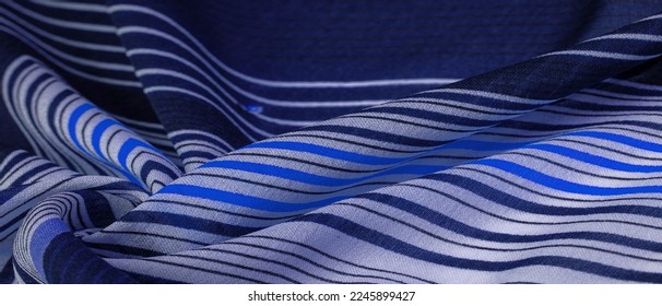 silk fabric, blue background with striped pattern of white and purple lines, mexican theme, mexican poncho costumes. Texture pattern, collection, - Shutterstock ID 2245899427