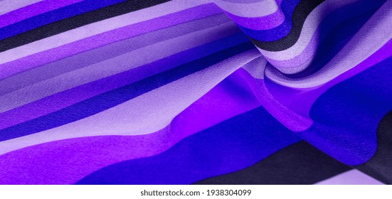 silk fabric, striped fabric, blue black lines, exquisite design. Delicate silk fabric. High resolution texture, pattern, background, collection