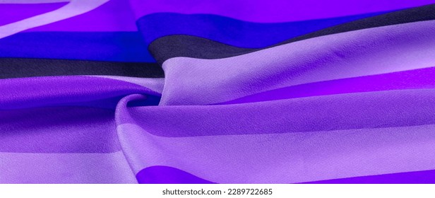 silk fabric, striped fabric, blue black lines, exquisite design. Delicate silk fabric. High resolution texture, pattern, background, collection