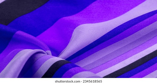 silk fabric, striped fabric, blue black lines, exquisite design. Delicate silk fabric. High resolution texture, pattern, background, collection