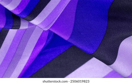 silk fabric, striped fabric, blue black lines, exquisite design. Delicate silk fabric. High resolution texture, pattern, background, collection