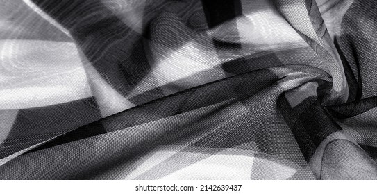 Silk Fabric Transparent Rhombus Black White Stock Photo 2142639437 ...