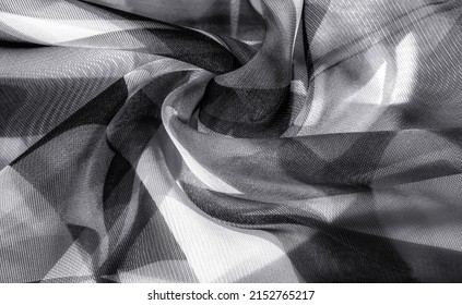 Silk Fabric Transparent Rhombus Black White Stock Photo 2152765217 ...