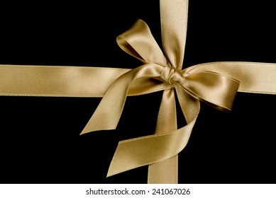 Silk Golden Ribbon On Black