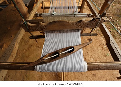 Silk Rug Weaving On A Hand Loom In Thailand