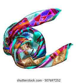 Silk Scarf Isolated On White Background