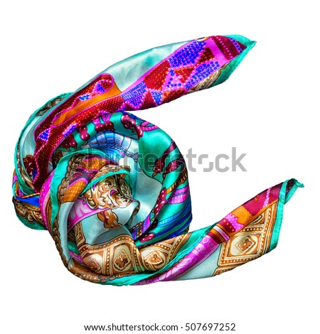 Silk scarf isolated on white background
