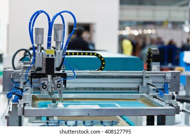 Silk Screen Printing Machine In Printing Factory