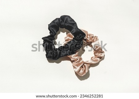 Silk smooth shiny scrunchie for safe hair care