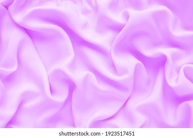 Silk Texture, Abstract Background Luxury Light Purple Fabric With Wavy Folds