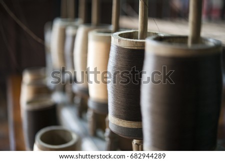 Silk thread at textile factory