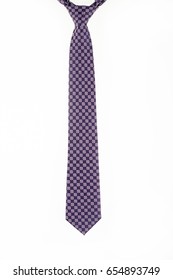 A Silk Tie With A Knotted Windsor Knot. Isolated.
