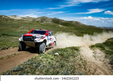 Silk Way Rally In Russia, Mongolia, China. 6/16 July 2019. Nasser Al Attiyah And Mathieu Baumel, Toyota Hilux, Winners At Silk Way Rally 2019.