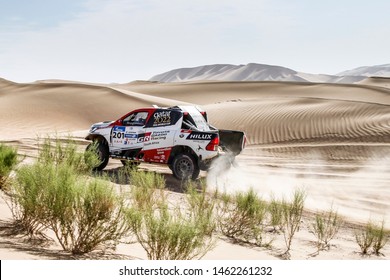 Silk Way Rally In Russia, Mongolia, China. 6/16 July 2019. Nasser Al Attiyah And Mathieu Baumel, Toyota Hilux, Winners At Silk Way Rally 2019.