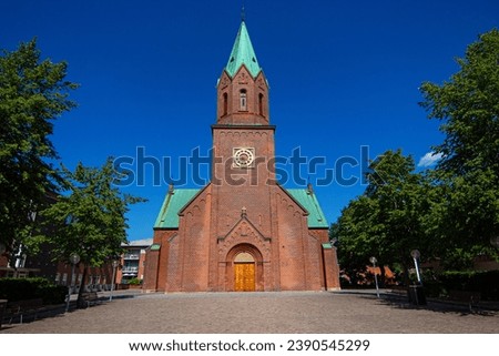 Silkeborg Church (aka Silkeborg Kirke) facing the Square in Silkeborg in East Jutland, Denmark