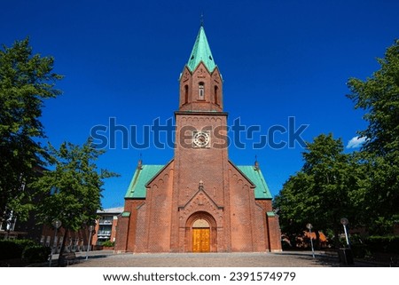 Silkeborg Church (aka Silkeborg Kirke) on the Square in Silkeborg in East Jutland, Denmark