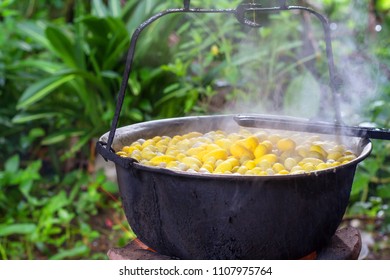 Silkworm Cocoon Boil Hot Water Pot Stock Photo (edit Now) 1107975764